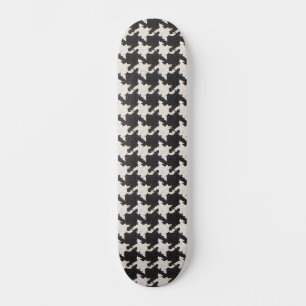 Skateboard Motif noir blanc pied de poule