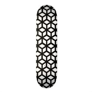 Skateboard Motif noir et blanc de cube