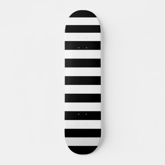 Skateboard Motif noir et blanc de rayures (Devant)