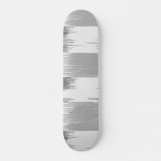 Skateboard Motif noir moderne d'ikat de blanc gris (Devant)