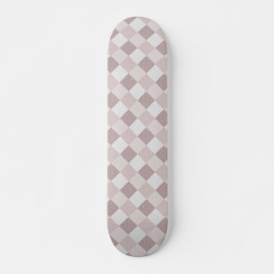 Skateboard Motif Oblique de  géométrique beige et gris
