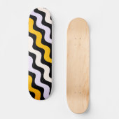 Skateboard Motif ondulé jaune noir (Recto)