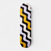 Skateboard Motif ondulé jaune noir (Devant)