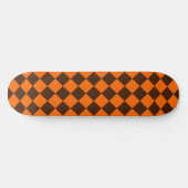 Skateboard Motif Orange Brown Diamond Checker (Horz)