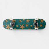 Skateboard Motif orange d'étoiles de mer (Horz)