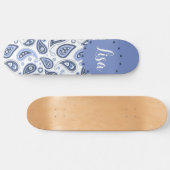 Skateboard Motif Paisley Bleu (Horz)