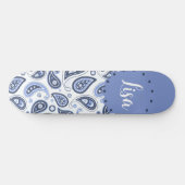 Skateboard Motif Paisley Bleu (Horz)