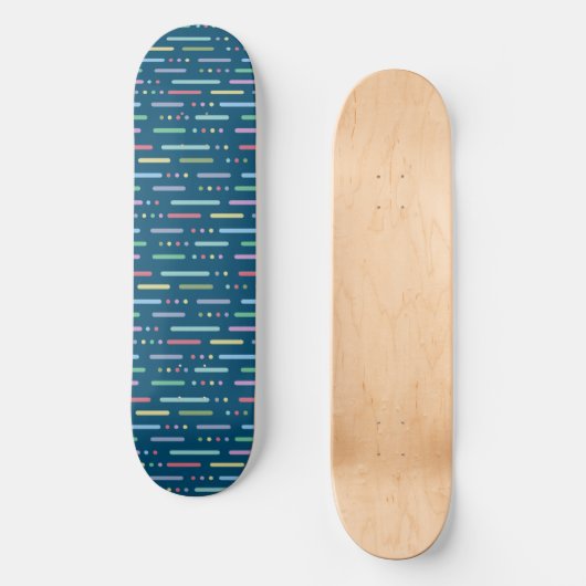 Skateboard Motif pastel rayures et points (Recto)