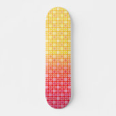 Skateboard Motif plaid dégradé jaune rouge (Devant)