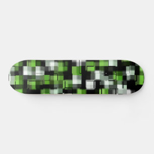 Skateboard Motif Plaid Vert Noir Blanc tendance
