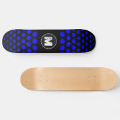 Skateboard Motif Points Bleus Monogramme (Horz)