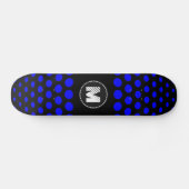 Skateboard Motif Points Bleus Monogramme (Horz)