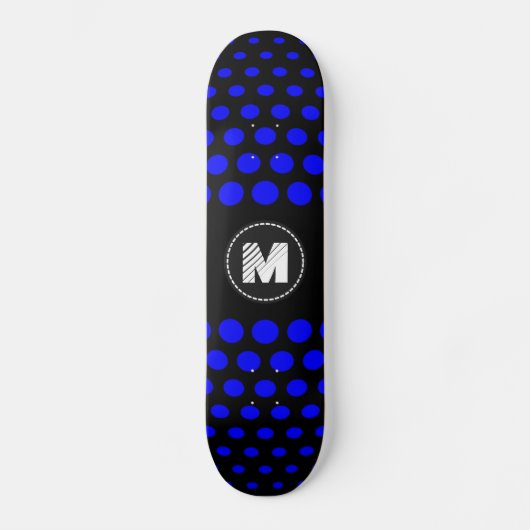 Skateboard Motif Points Bleus Monogramme (Recto)