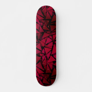 Skateboard Motif polygonal moderne géométrique rouge