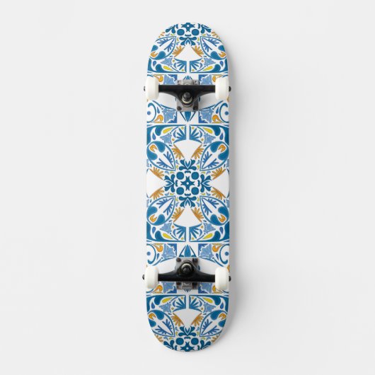 Skateboard Motif portugais de tuile (Recto)