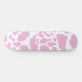 Skateboard Motif Poster de animal des points de vache rose (Horz)