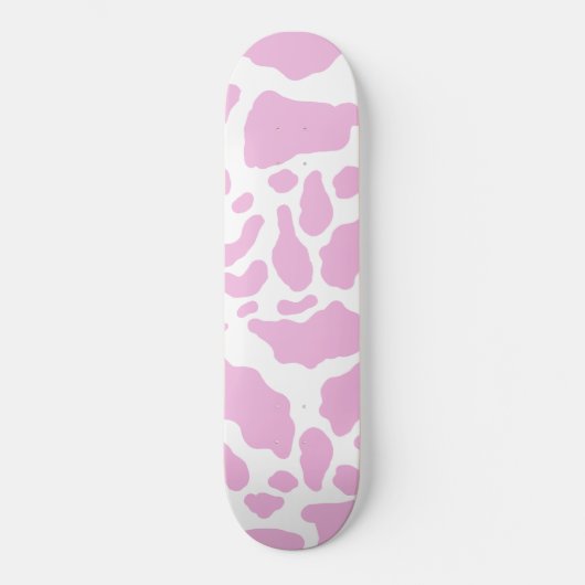 Skateboard Motif Poster de animal des points de vache rose (Recto)