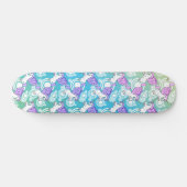 Skateboard Motif pourpre et rose de licorne (Horz)
