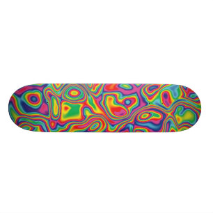 Skateboard Motif psychédélique d'huile d'arc-en-ciel