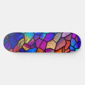 Skateboard Motif Rainbow en verre (Horz)