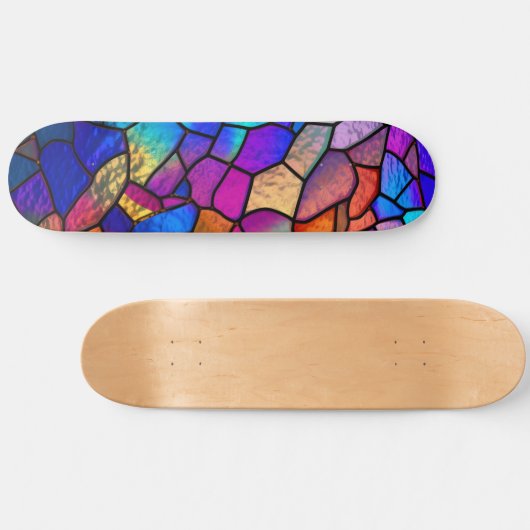 Skateboard Motif Rainbow en verre (Horz)