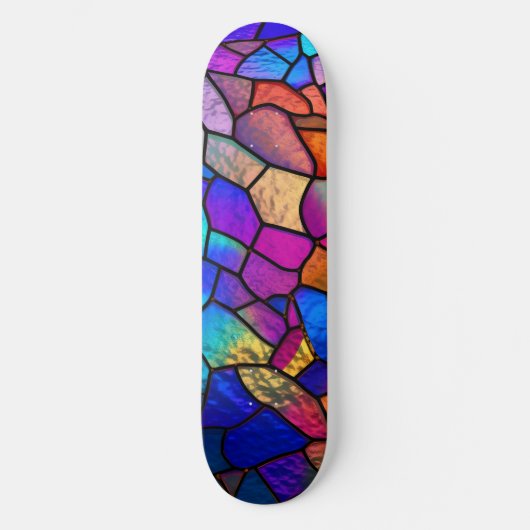 Skateboard Motif Rainbow en verre (Recto)
