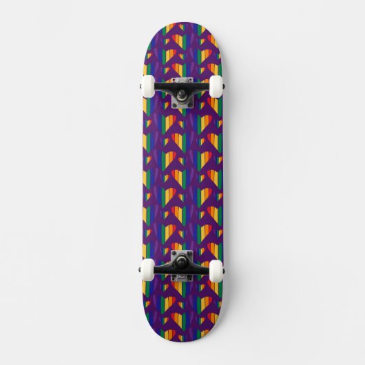 Skateboard Motif Rainbow Hearts (Recto)