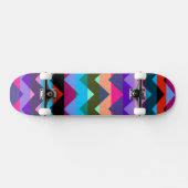 Skateboard Motif rayé chevron multicolore en zigzag (Horz)