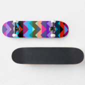 Skateboard Motif rayé chevron multicolore en zigzag (Horz)