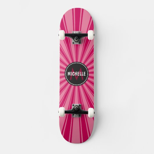 Skateboard Motif Rayons de Soleil Funky Rose Monogram (Recto)