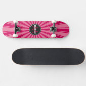 Skateboard Motif Rayons de Soleil Funky Rose Monogram (Horz)