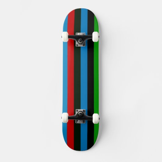 Skateboard Motif rayure couleur rétro 6 (Recto)