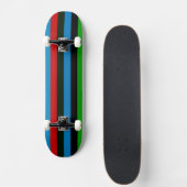 Skateboard Motif rayure couleur rétro 6 (Devant)