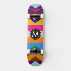 Skateboard Motif rayures chevron chic tendance