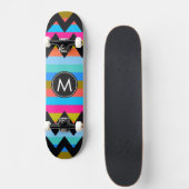 Skateboard Motif rayures Chevron tendance #4 (Devant)