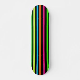 Skateboard Motif Rayures Néon