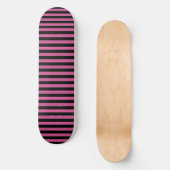 Skateboard Motif Rayures Noir Rose (Recto)