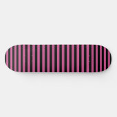 Skateboard Motif Rayures Noir Rose (Horz)