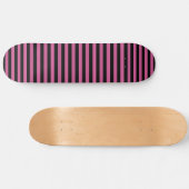 Skateboard Motif Rayures Noir Rose (Horz)