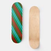 Skateboard Motif rayures vert rouge bleu (Recto)