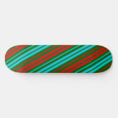Skateboard Motif rayures vert rouge bleu (Horz)