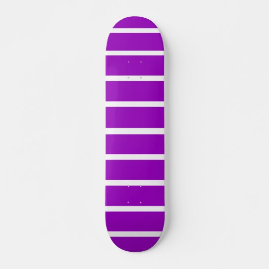 Skateboard Motif rayures violettes et blanches (Devant)