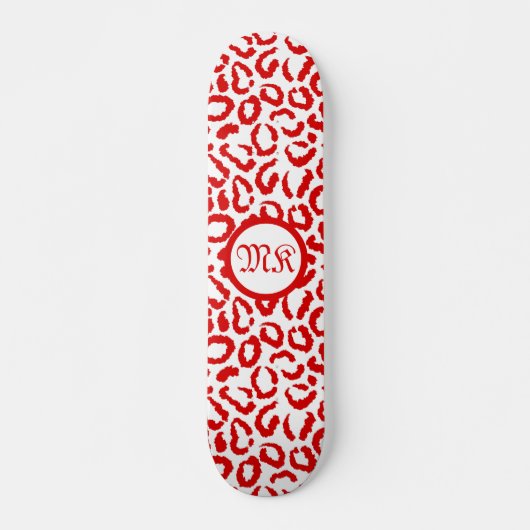 Skateboard Motif Red Leopard (Devant)