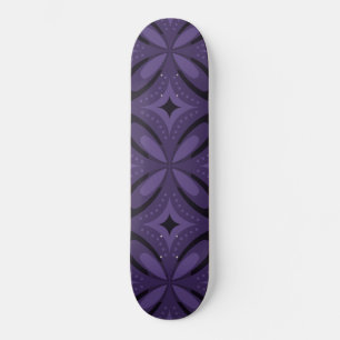Skateboard Motif Rétro de Couleur Violet Foncé