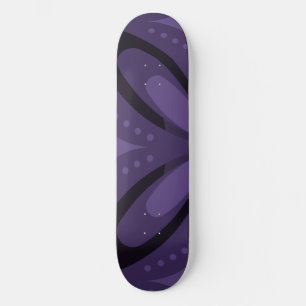 Skateboard Motif Rétro de Couleur Violet Foncé