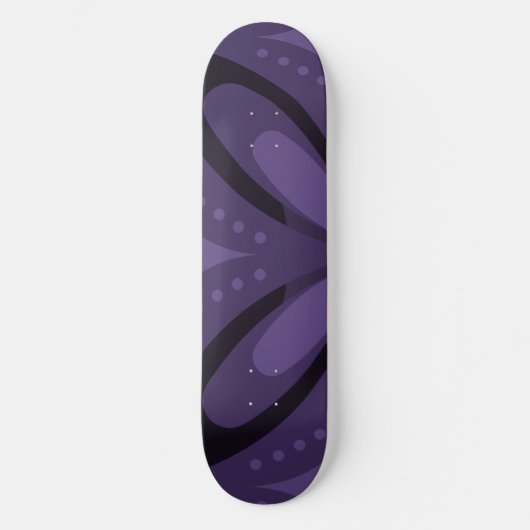 Skateboard Motif Rétro de Couleur Violet Foncé (Recto)
