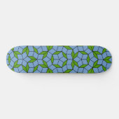 Skateboard Motif Rhombus Penrose vert et bleu (Horz)