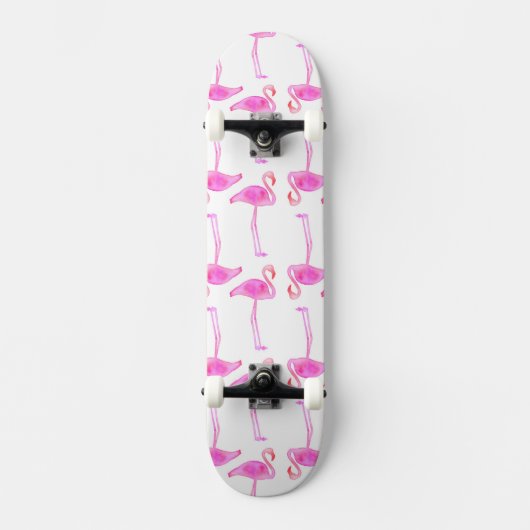 Skateboard Motif rose de Flamant rose (Recto)