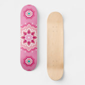 Skateboard Motif rose et fleuri (Recto)
