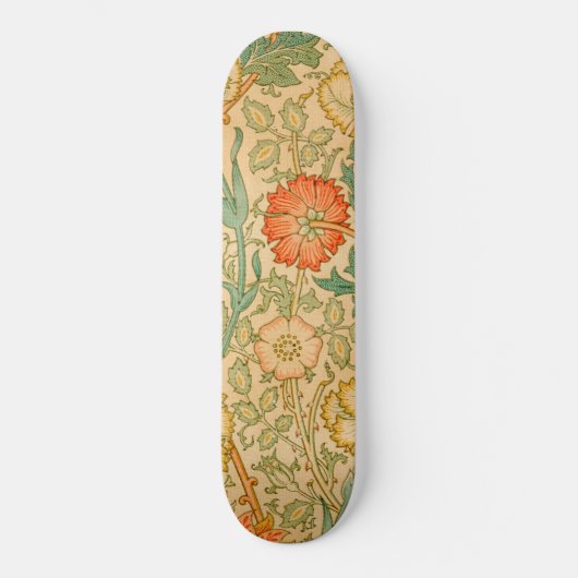 Skateboard Motif rose et Rose (par William Morris) (Recto)